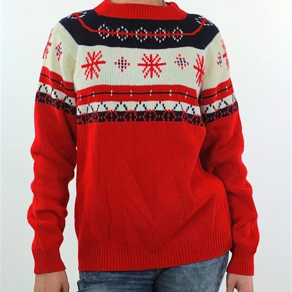 Vintage Sweaters - Vintage knit snowflake sweater